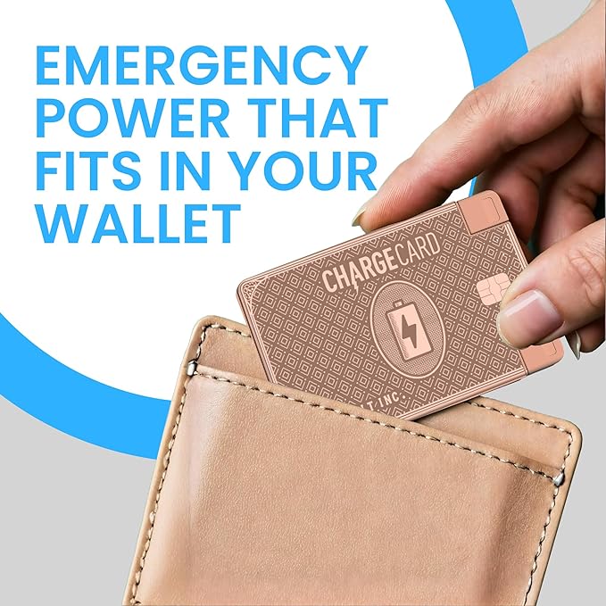 AquaVault ChargeCard – Ultra Slim Emergency Power Bank – Fits in Wallet – USB-C - Image 2
