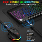 BlueFinger Wireless Keyboard and Mouse Combo Backlit, 2.4G Rechargeable - Image 4