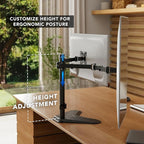 Mount-It! Dual Monitor Stand, Premium Adjustable Desk Mount - Image 6