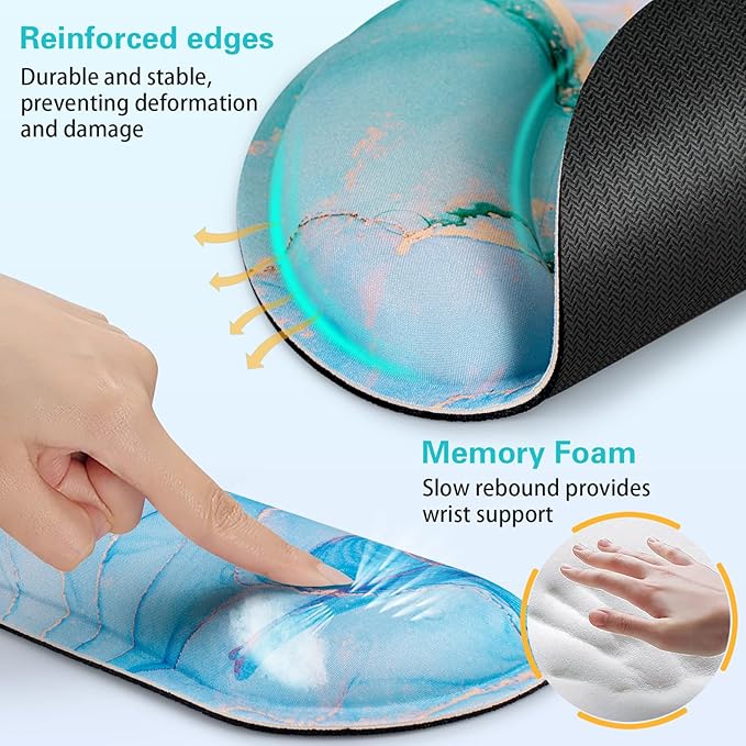 Mouse Pad with Wrist Rest Set, Qomolama 3-in-1 Wrist Rest - Image 5