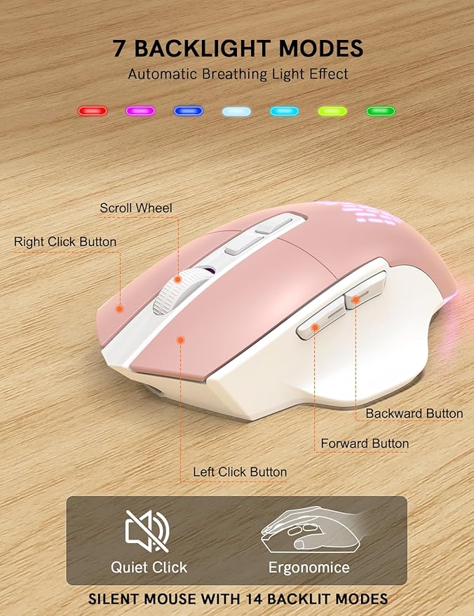 SABLUTE Ergonomic Wireless Keyboard and Mouse Combo - Image 7