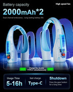 AI Neck Fan, 4 Speeds Adjustable Portable Personal Fan Rechargeable, 4000 mAh - Image 5