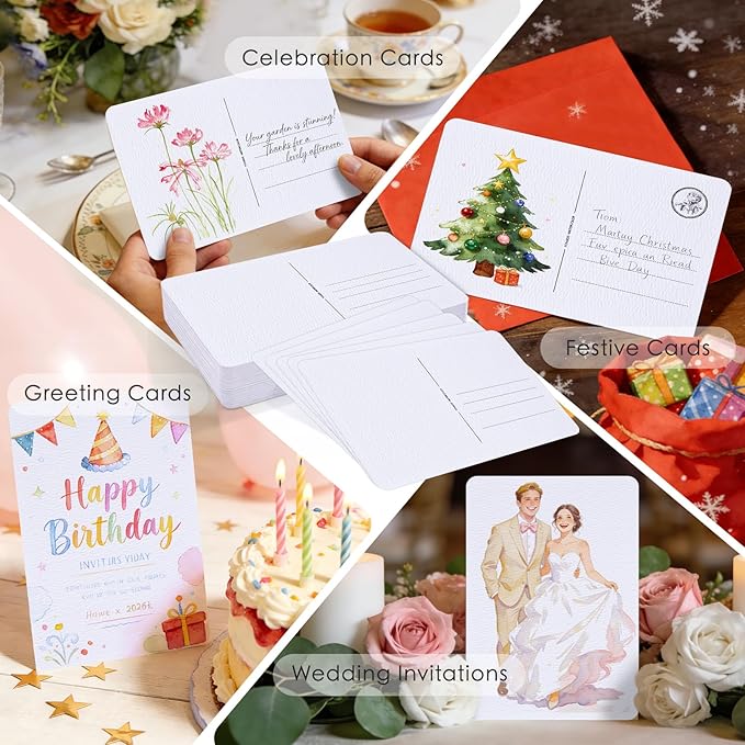 KOVIEDE 100 Sheets 4x6 Watercolor Postcards, 140lb/300gsm 100% Cotton Blank - Image 5