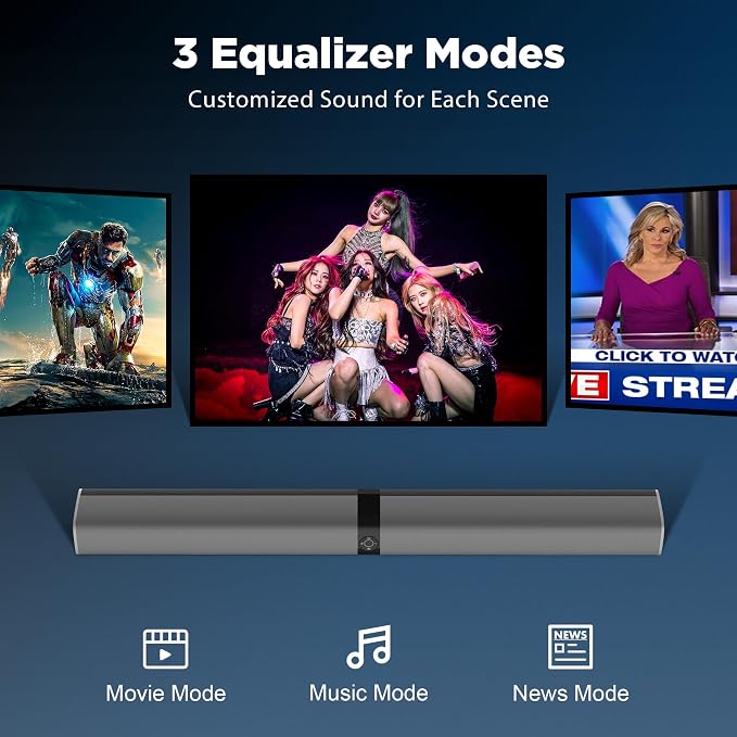 Sound Bar, 80W Soundbar with Bluetooth/ARC/Opt/AUX Connect, with Volume Boost - Image 5