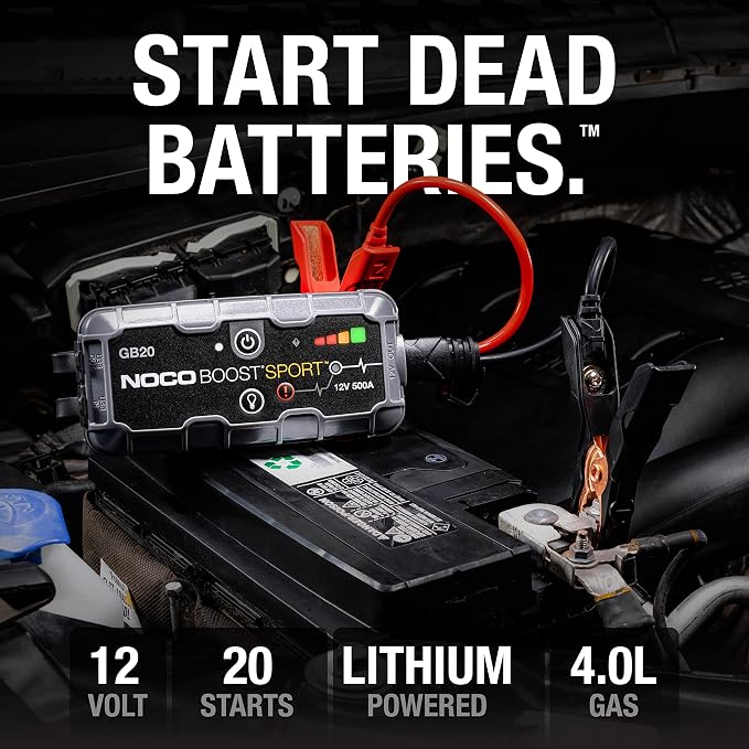 NOCO Boost GB20: 500A UltraSafe Jump Starter – 12V Lithium Battery Booster Pack - Image 2