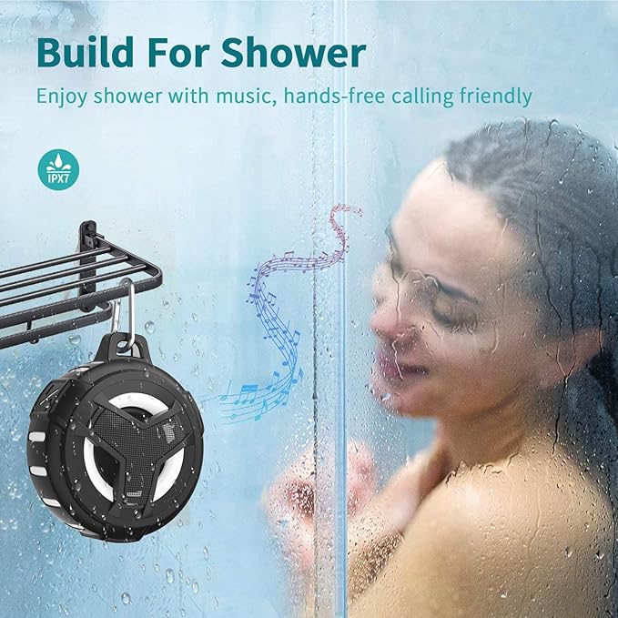 EBODA Bluetooth Shower Speaker, Portable Bluetooth Speakers, IP67 Waterproof - Image 8