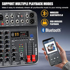 Audio Mixer, TKLBLS Studio Audio Sound Mixer Board, 6 Channel Unpowered - Image 2
