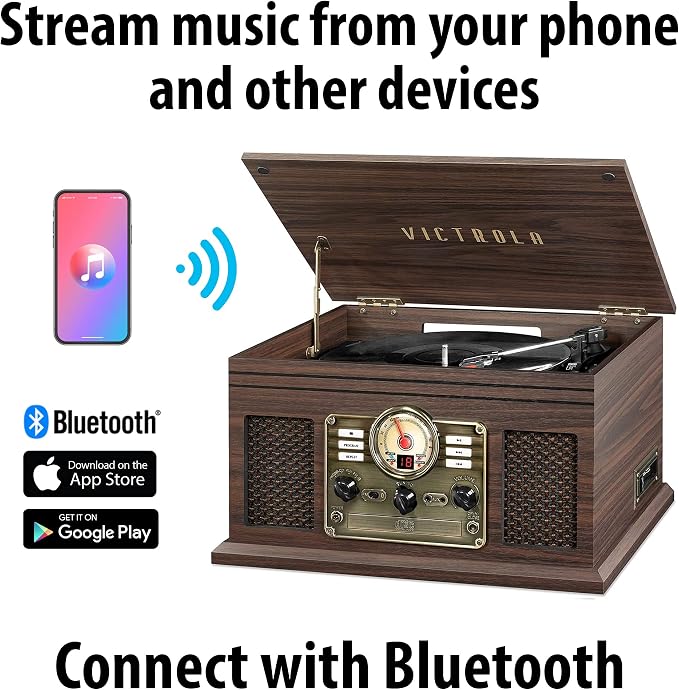 Victrola The Quincy 6-in-1 Bluetooth Record Player & Multimedia Center - Image 2