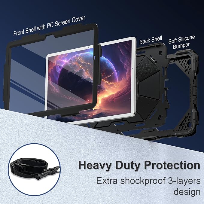 for Galaxy Tab A9 Plus Case 11 Inch, Rugged Case - Image 3