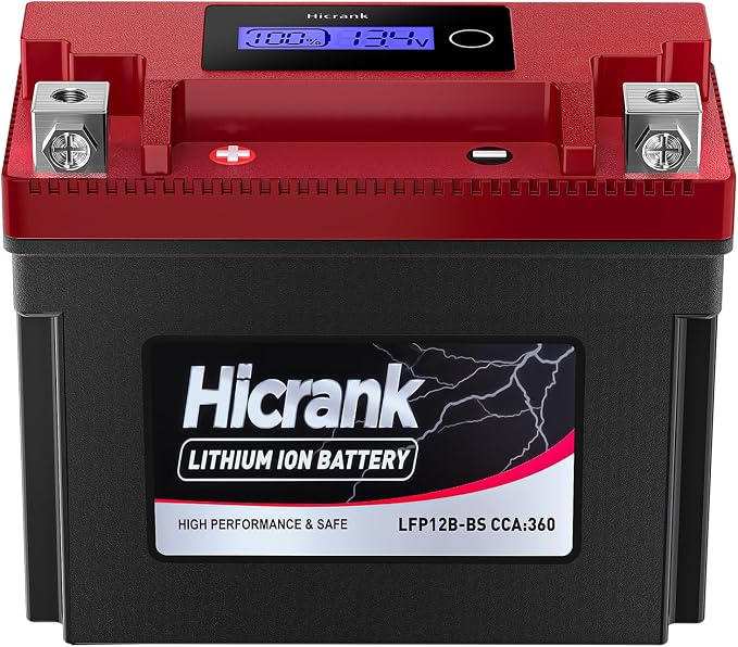 YT12B-BS Lithium 12V 6Ah 360CCA LiFePO4 Motorcycle Battery, Powersports Battery by HighCrankingPower