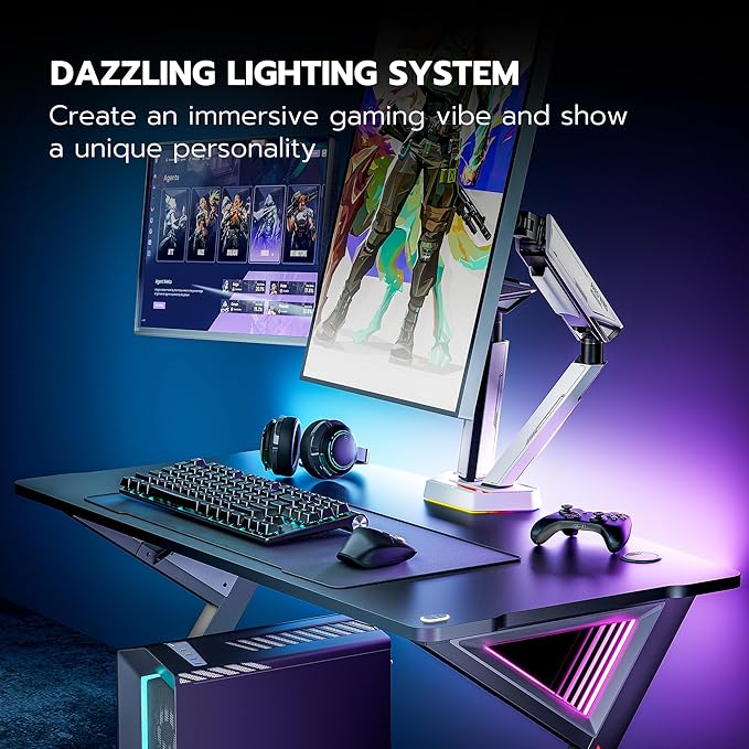 ARES WING RGB Dual Monitor Arm for 17-38" Ultrawide Screens, Holds 35.2lbs - Image 6