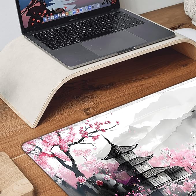 Japanese Cherry Blossom Large Mouse Pad, Gaming Keyboard Desk Pad, Extended - Image 8
