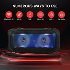 Pyle Wireless Portable Bluetooth Boombox Speaker - 120W Rechargeable Boom Box - Image 4