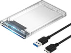 SABRENT 2.5 Inch SATA to USB 3.0 Tool Free Clear External Hard Drive Enclosure by SABRENT