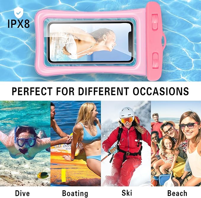 2 Pcs Waterproof Phone Pouch, Universal IPX8 Floating Waterproof Cell Phone - Image 5