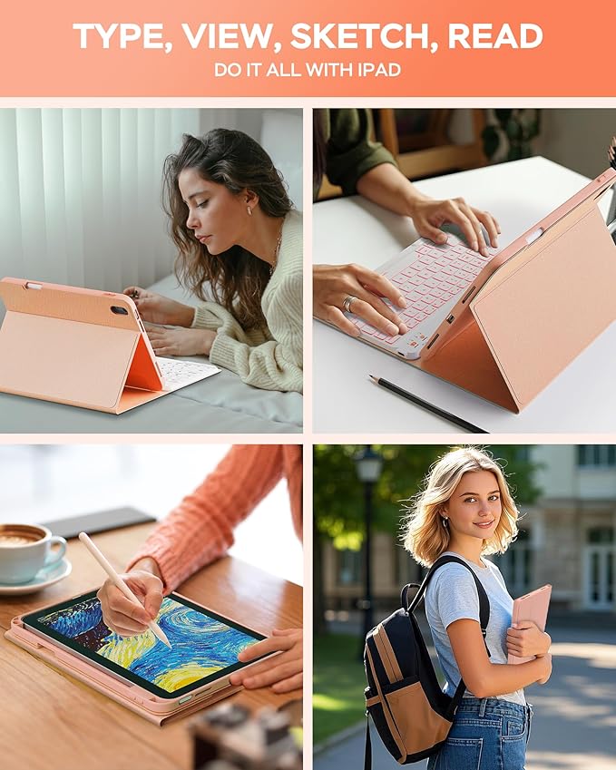Folio Keyboard Case for iPad 10th Gen 10.9 inch and iPad 11th, Magnetic - Image 7