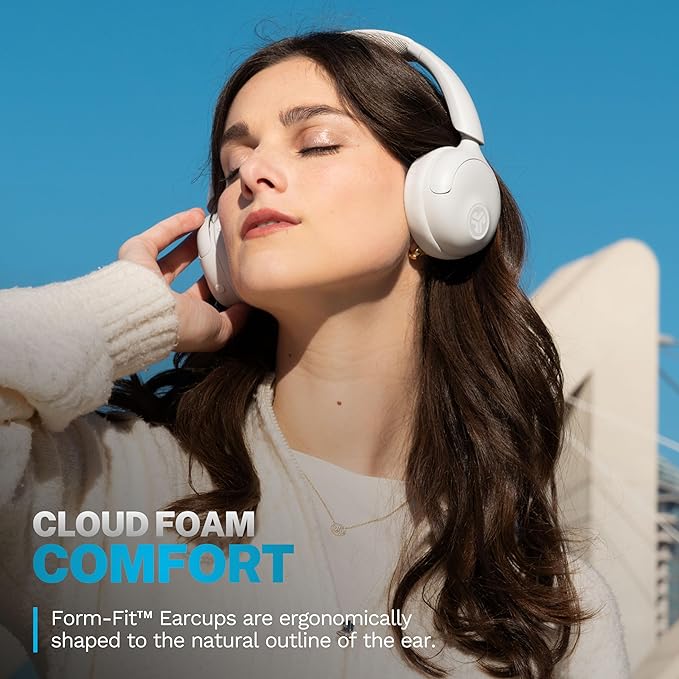 JLab Go Lux ANC Wireless Headphones, Cloud White, Hybrid Active Noise Cancelling - Image 5