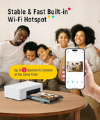 Liene 4x6'' Photo Printer, Wi-Fi Picture Printer, 20 Sheets, Full-Color Photo - Image 2