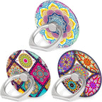 Bonoma Cell Phone Ring Holder Stand, 3 Pack Colorful Mandala 360 Rotation by Bonoma