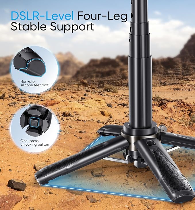 MAGIC JOHN Phone Tripod, Portable Selfie Stick, Pocket Size Selfie Stick - Image 7