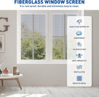 MAGZO Window Screen Replacement Mesh Roll, 37.4in × 16.4ft Upgraded Dual - Image 7