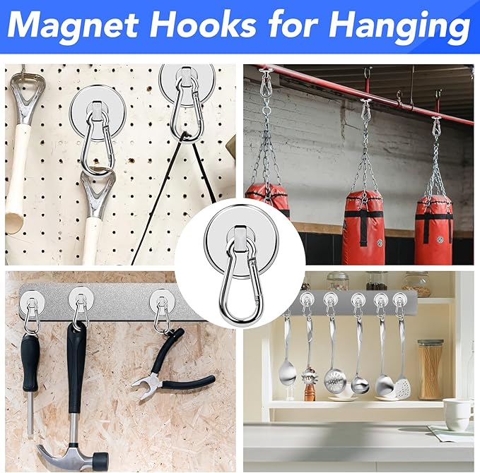 LOVIMAG Magnetic Hooks Heavy Duty, 150LBS Super Strong Magnet Hooks Magnetic - Image 6