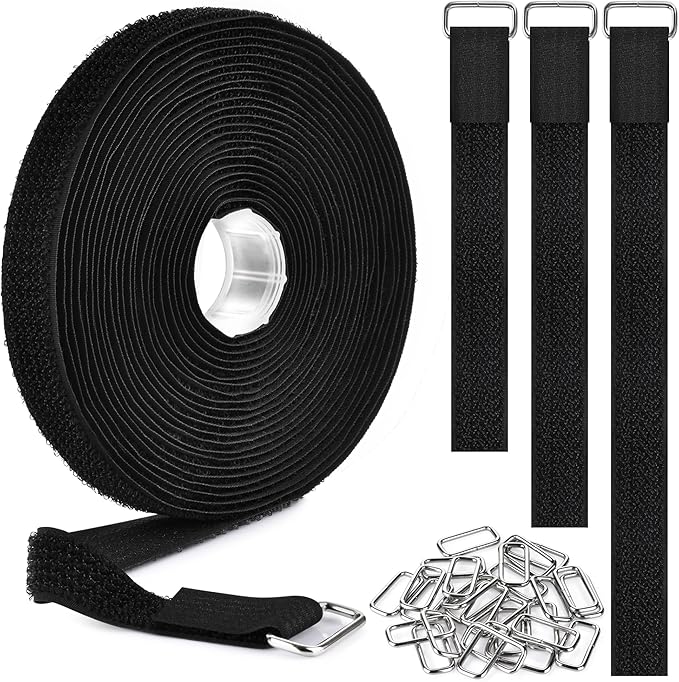 0.75"x19.7ft Hook and Loop Straps by Nettbe