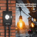 Outdoor Timer Outlet Waterproof, 24 Hour Mechanical Light Timer Outdoor - Image 3