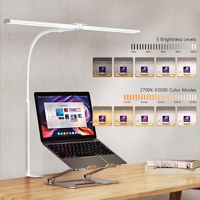 EppieBasic LED Double Head Architect Lamps, Extra Bright Workbench Office - Image 4