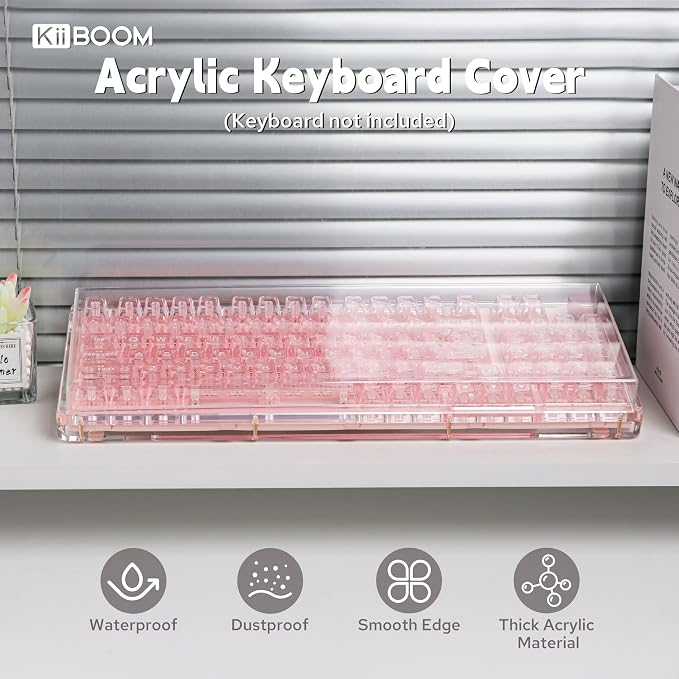 KiiBoom Premium Acrylic Transparent Keyboard Dust Cover, Waterproof, Anti-Cat - Image 2