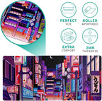 Dark Purple Japanese Gaming Mouse Pad Abstract Anime Mat 31.5x11.8 Inch Tokyo - Image 5
