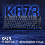 Redragon K673 GB 75% Wireless Gasket RGB Gaming Keyboard, 3-Modes 81 Keys PBT - Image 9