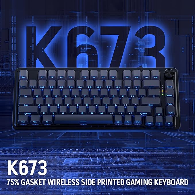 Redragon K673 GB 75% Wireless Gasket RGB Gaming Keyboard, 3-Modes 81 Keys PBT - Image 9
