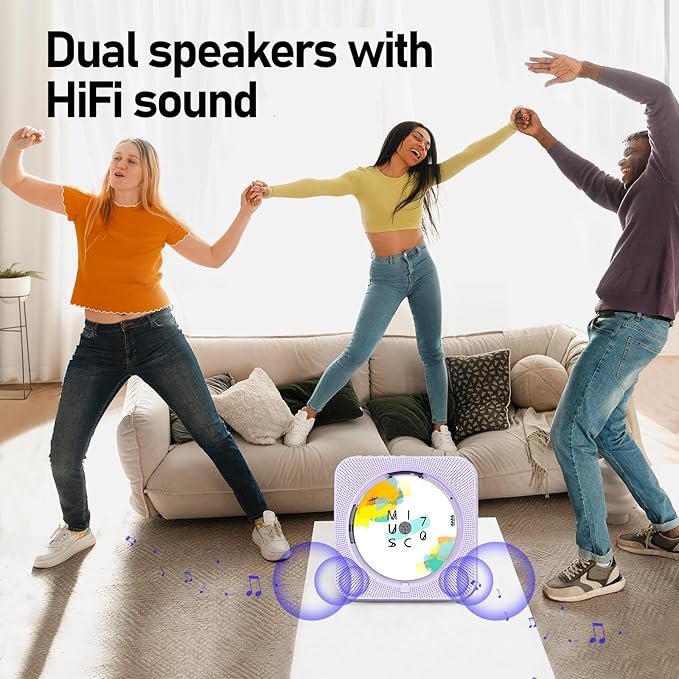 CD Player Portable Bluetooth 5.1 Desktop CD Player - Image 7