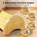 Bamboo Foot Rest for Under Desk at Work, Reversible Ergonomic Rocking Office - Image 3