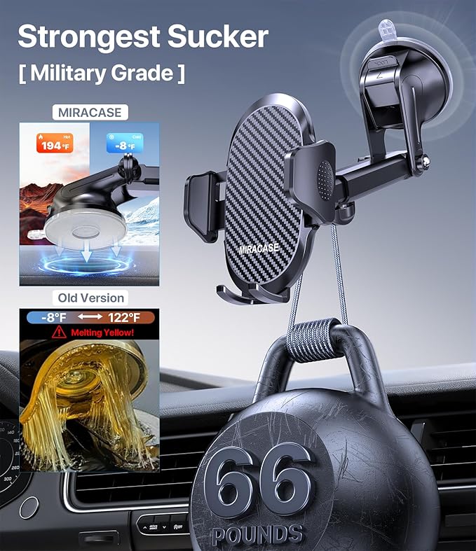 Miracase Phone Holders for Your Car, Universal Cell Phone Car Mount, 3-in-1 - Image 3