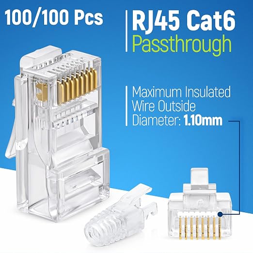 GTZ RJ45 Cat6 Pass Through Connectors and Strain Relief Boots - Image 2