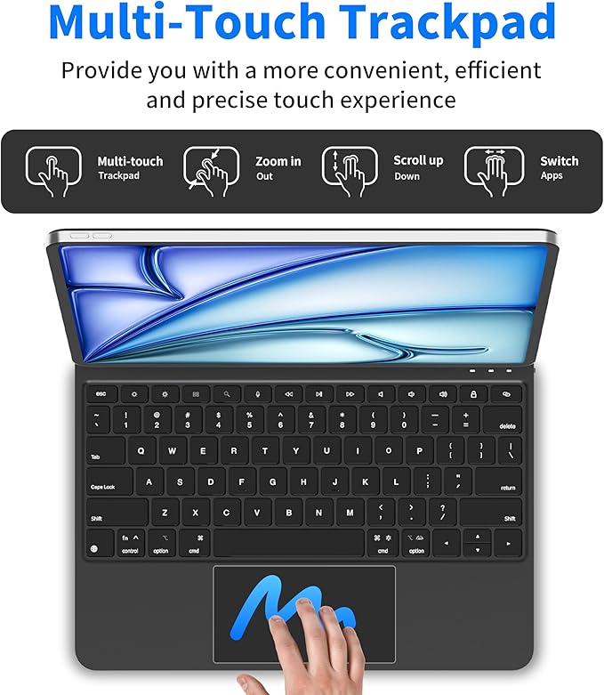 Keyboard Case for iPad Air 13 Inch, iPad Pro 12.9 inch–Magic-Style Magnetic - Image 6