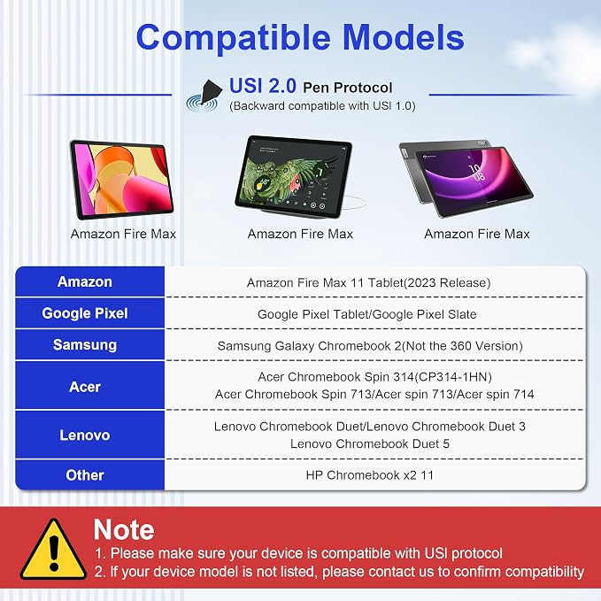 USI 2.0 Stylus Pen for Chromebook & Google Pixel Tablet - Image 2