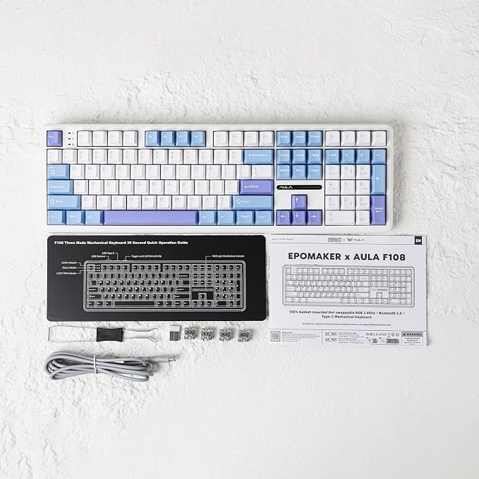 EPOMAKER Aula F108 Wireless Gaming Keyboard, Full Size Mechanical Keyboard - Image 8