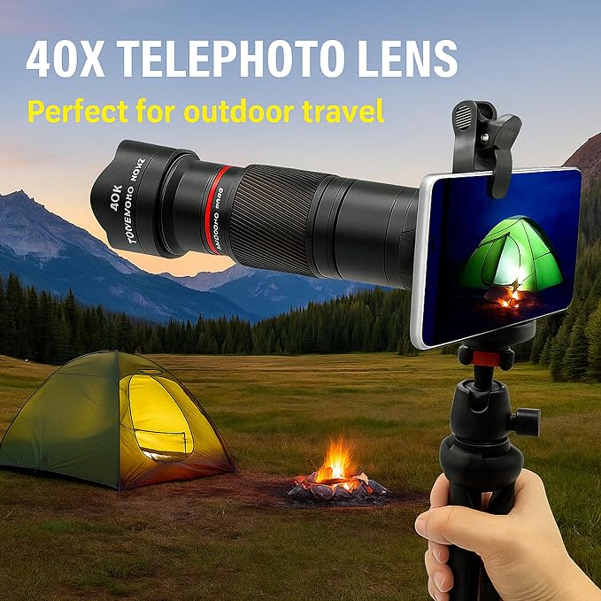 40X Telephoto Lens for iPhone Android Phones, 2-in-1 Mobile Phone Camera Lens - Image 7