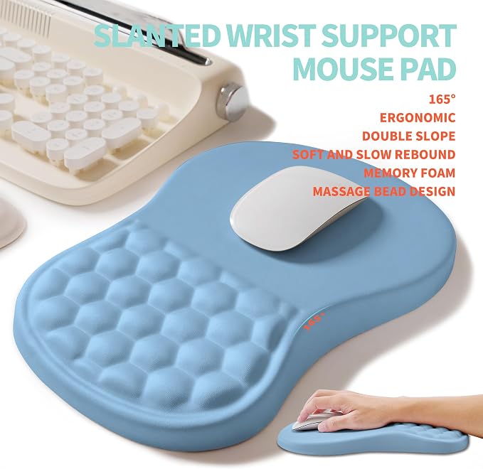 2-in-1 Ergonomic Set, Wave Rise Keyboard Wrist Rest and Massage Bulge Slope - Image 3