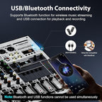 Professional Audio Mixer, Phenyx Pro Sound Console w/USB Audio Interface - Image 5