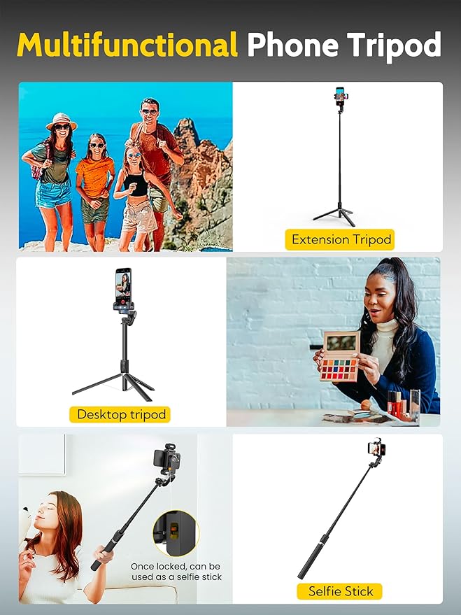 Auto Face Tracking Tripod 360 Rotation w/Stand, Selfie Stick Tripod - Image 6