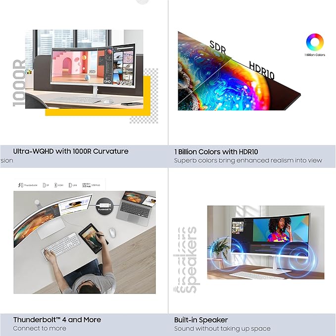 Samsung 34” ViewFinity Series Ultra-WQHD 1000R Curved Computer Monitor - Image 7
