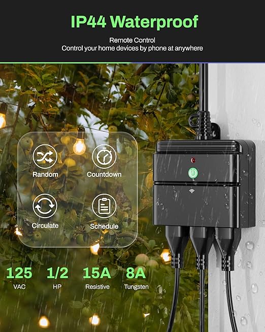 BN-LINK Smart WiFi Heavy Duty Outdoor Outlet, Timer and Countdown Function - Image 5