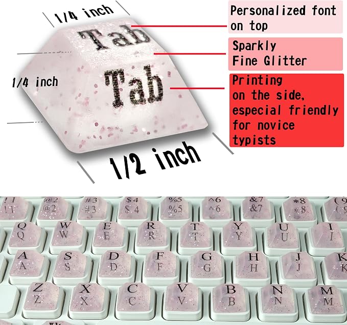 80 Pcs Keyboard Sticker for Long Nails Typing and Gaming, Symbolic and - Image 2