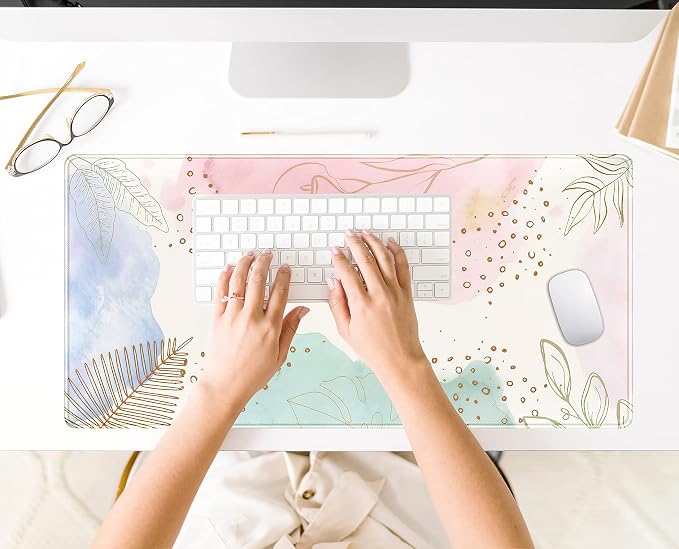 Boho Pastel Painting Mouse Pads, Abstract Mousepad XXL, Extended Mouse Pad - Image 7