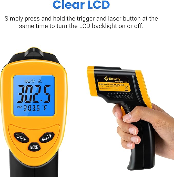 Etekcity Infrared Thermometer Temperature Gun 1080, -58°F to 1130°F - Image 13