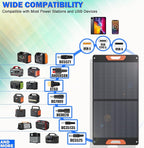 120W Portable Solar Panels for Power Station, 120 Watt ETFE Monocrystalline - Image 5